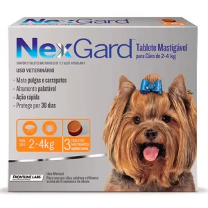 Antipulgas e Carrapatos NexGard 11,3 mg para Cães de 2 a 4 Kg  caixa c/ 3comp