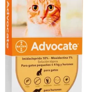 Antipulgas Advocate Gatos Pipeta 4KG caixa c/ 3 bisnagas