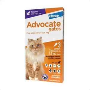 Antipulgas  Advocate para Gatos entre 4 e 8kg 0,8ml caixa c/ 3 bisnagas