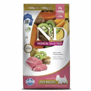 Ração N&D Tropical Selection Cães Adulto Mini Suino 2+0,5kg