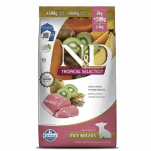 Ração N&d Tropical Selection Cães Mini Filhote Suino 2+0,5kg
