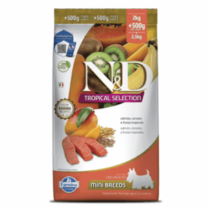 Ração N&D Tropical Selection Cães Adultos Mini Salmão 2 kg + 500g Grátis
