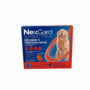 Antipulgas e Carrapatos NexGard Spectra para Cães de 30,1 a 60kg caixa c/3 comprimidos