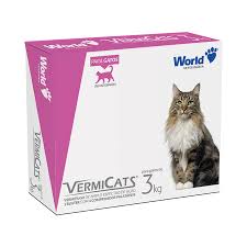 Vermífugo VermiCats Plus 600mg para Gatos de 3kg