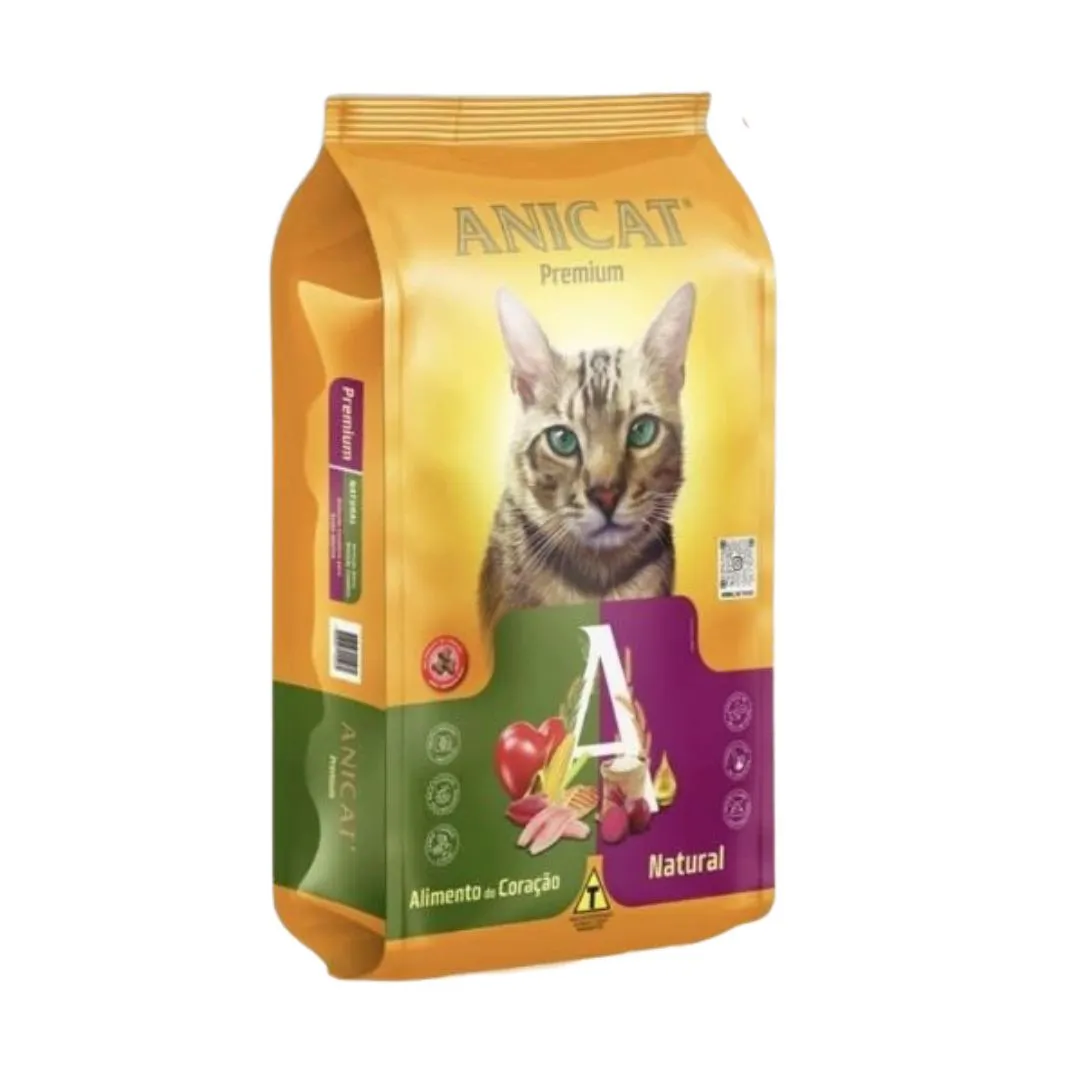 Ração AniCat Premium Natural Sabor Peixe para Gatos Adultos 25KG